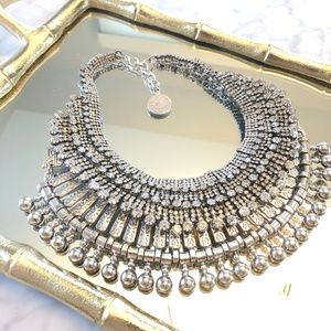 Handmade rhinestone collar necklace